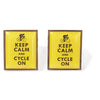 Keep Calm and Cycle On Cufflinks Yellow by Dalaco