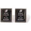 Keep Calm and Play Rugby Cufflinks Black by Dalaco
