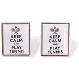 Keep Calm and Play Tennis Cufflinks White by Dalaco