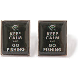 Keep Calm and Go Fishing Cufflinks Green by Dalaco