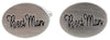Best Man Oval Rhodium Plate Wedding Cufflinks by Dalaco
