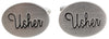 Usher Oval Rhodium Plate Wedding Cufflinks by Dalaco