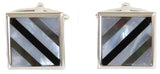 Mother of Pearl & Onyx lined Cufflinks by Dalaco