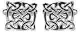 Celtic Round Rhodium Cufflinks by Dalaco