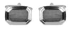 Shiny And Brushed Rectangular Cut Corner Rhodium Plated Cufflink by Dalaco