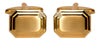 Shiny And Brushed Gold Rectangular Cut Corner Cufflinks by Dalaco