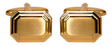 Shiny And Brushed Gold Rectangular Cut Corner Cufflinks by Dalaco