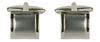 Shiny & Brushed Square Curved Rhodium Cufflinks by Dalaco