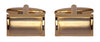 Shiny & Brushed Rectangular Curved Gold Plate Cufflinks by Dalaco