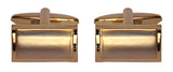 Shiny & Brushed Rectangular Curved Gold Plate Cufflinks by Dalaco