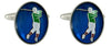 Golfer oval Enamel Cufflink by Dalaco