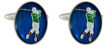 Golfer oval Enamel Cufflink by Dalaco