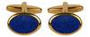 Lapis Lazuli Oval Gold Plated Cufflinks by Dalaco
