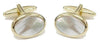 Mother of Pearl Oval Gold Plated Cufflinks by Dalaco