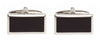 Onyx Rectangle Rhodium Cufflinks by Dalaco