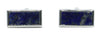 Lapis Lazuli Rectangular Rhodium Cufflinks by Dalaco