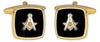 Onyx Embossed Masonic Cufflinks in Gold Plate by Dalaco