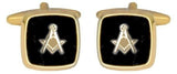 Onyx Embossed Masonic Cufflinks in Gold Plate by Dalaco