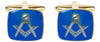 Masonic Cushion Blue Enamel Cufflinks by Dalaco
