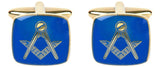 Masonic Cushion Blue Enamel Cufflinks by Dalaco