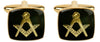 Masonic Cushion Black Enamel Cufflinks by Dalaco
