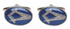 Masonic Oval Blue Enamel Cufflinks by Dalaco