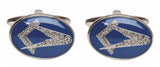 Masonic Oval Blue Enamel Cufflinks by Dalaco