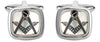 Masonic Mother of Pearl Cushion Rhodium Cufflinks by Dalaco