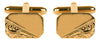 Rectangle Third Engraved Design Gold Plate Cut Corner Cufflinks by Dalaco