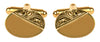 Oval Third Engraved Design Gold Plated Cufflinks by Dalaco