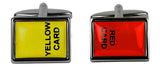 Football Red & Yellow Card Cufflinks by Dalaco
