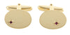 Oval Ruby Stone Star Set Gold Plated Cufflinks by Dalaco