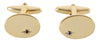 Oval Sapphire Star Set Gold Plated Cufflinks by Dalaco