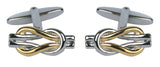 Two tone love knot Cufflink by Dalaco