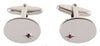 Oval Ruby Star Set Silver Plated Cufflinks by Dalaco