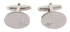 Oval Cubic Zirconia Set Silver Plated Cufflinks by Dalaco