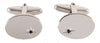 Oval Sapphire Star Set Silver plated Cufflinks by Dalaco