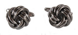 Large Open Rounded Section Gunmetal Knot Cufflinks by Dalaco