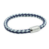 Two Blues Leather Bracelet with Steel Magnet Clasp by Dalaco