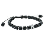Stag Bead Adjustable Black Agate Bracelet by Dalaco
