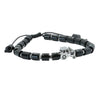 Tractor Bead Adjustable Black Agate Bracelet by Dalaco