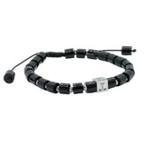 Golf Bead Adjustable Black Agate Bracelet by Dalaco