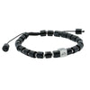 Bicycle Bead Adjustable Black Agate Bracelet by Dalaco