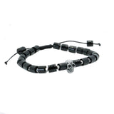 Skull Bead Adjustable Black Agate Bracelet by Dalaco