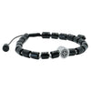 Compass Bead Adjustable Black Agate Bracelet by Dalaco