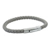 Taupe Leather Bracelet with Black Ribbed Clasp by Dalaco