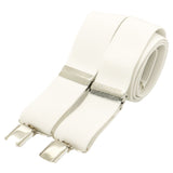 White plain 35mm silver clip braces CN by Dalaco