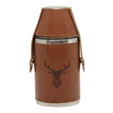 Stag Hip Flask Hunter Design Shiny Stainless Steel 6oz by Dalaco