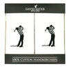 Golfer Embroidered White Cotton Handkerchiefs by Dalaco