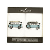 Campervan Embroidered White Cotton Handkerchiefs by Dalaco